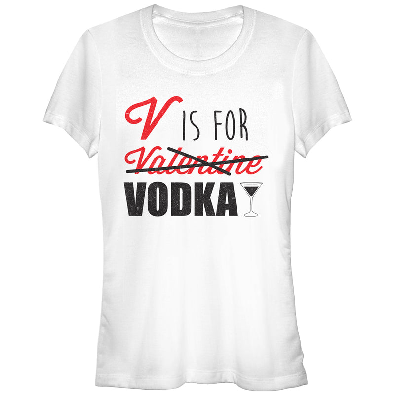 Junior's Lost Gods Valentine V is For Vodka T-Shirt