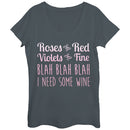 Women's Lost Gods Valentine Roses Are Blah Wine Scoop Neck