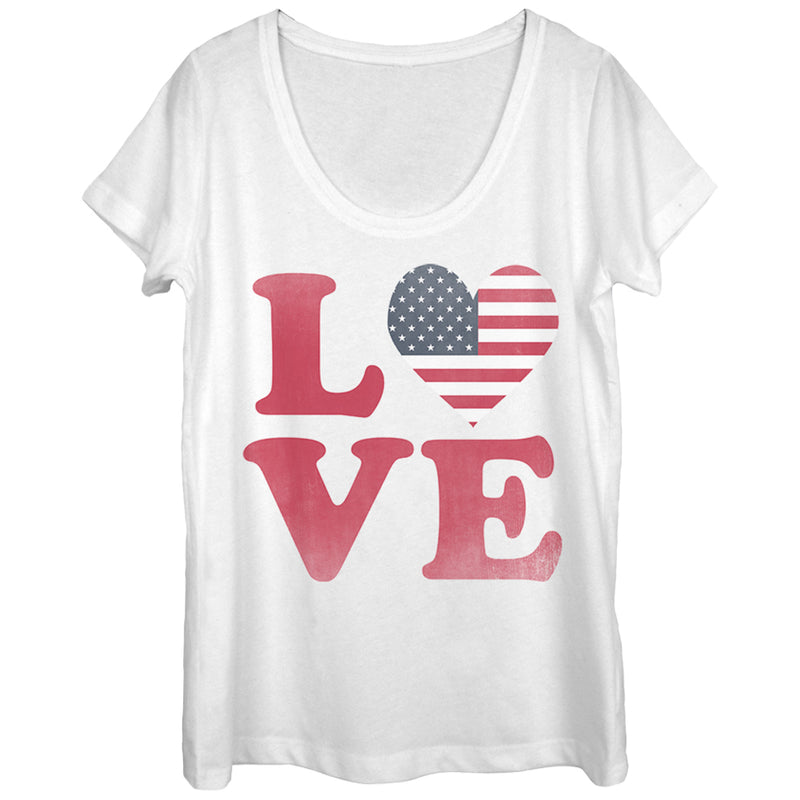 Women's Lost Gods Fourth of July  Love Scoop Neck