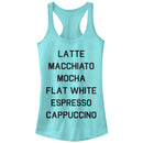 Junior's CHIN UP Latte Macchiato Mocha Coffee Racerback Tank Top
