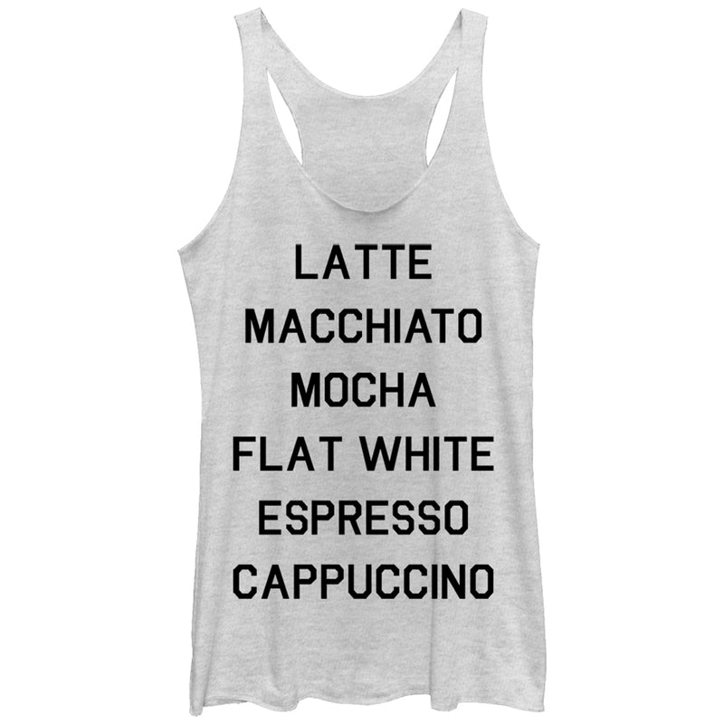 Women's CHIN UP Latte Macchiato Mocha Coffee Racerback Tank Top