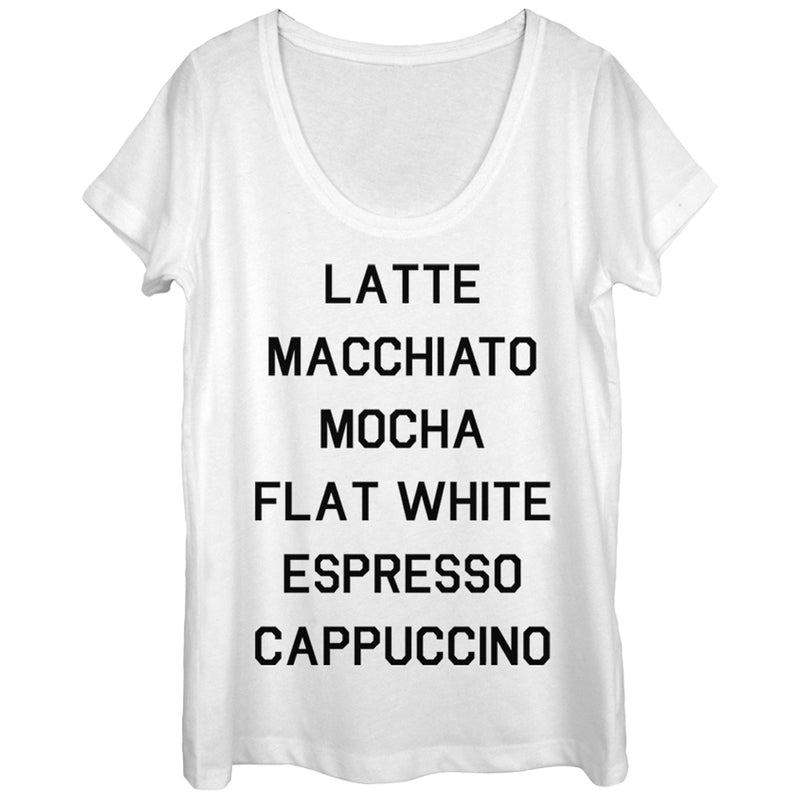 Women's CHIN UP Latte Macchiato Mocha Coffee Scoop Neck