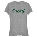 Junior's Lost Gods St. Patrick's Day Lucky Cursive T-Shirt