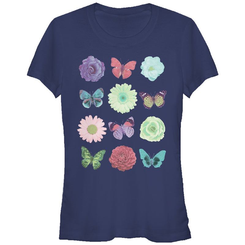 Junior's Lost Gods Butterfly Flower T-Shirt