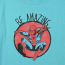 Girl's Marvel Spider-Man Be Amazing Distressed T-Shirt