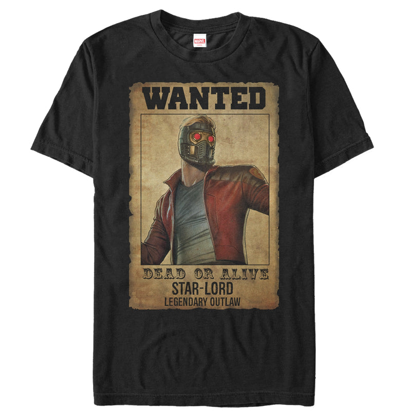 Men's Marvel Guardians of the Galaxy Star-Lord Wanted Poster T-Shirt