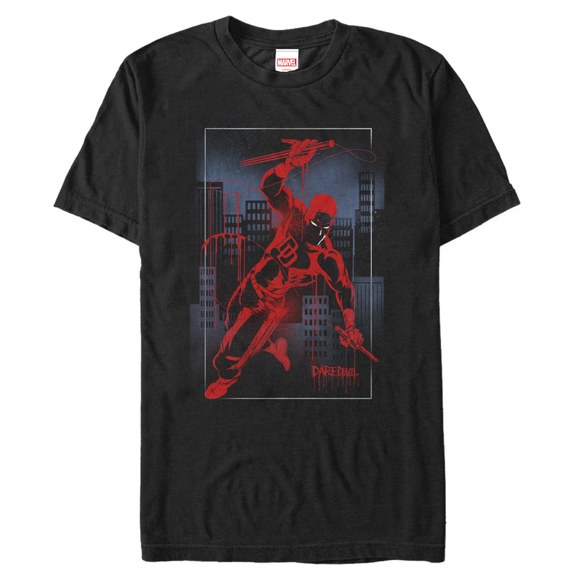 Men's Marvel Daredevil Cityscape Graffiti T-Shirt