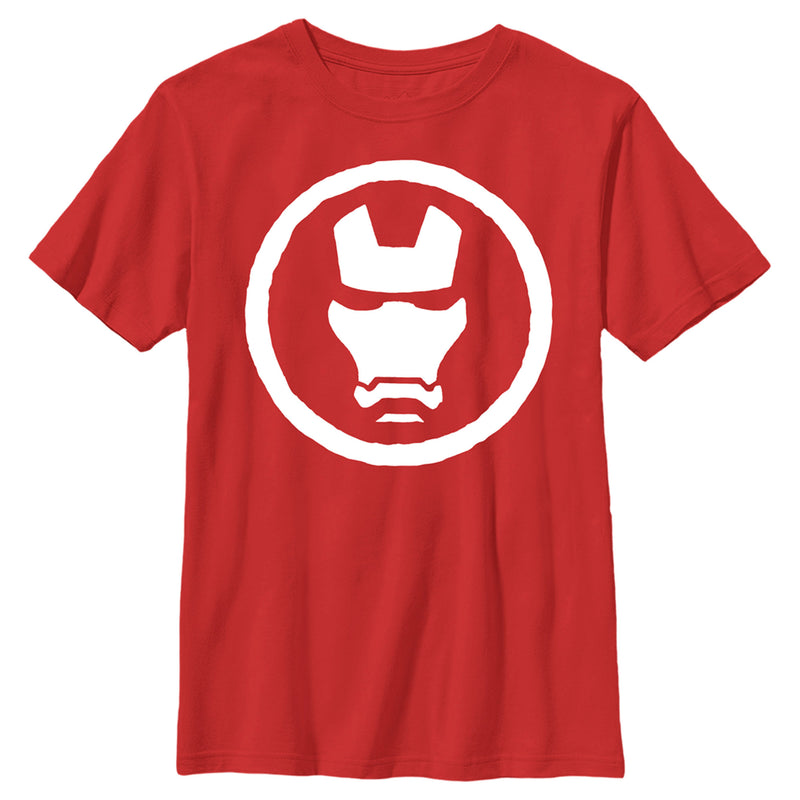 Boy's Marvel Iron Man Minimalist Mask Stamp T-Shirt