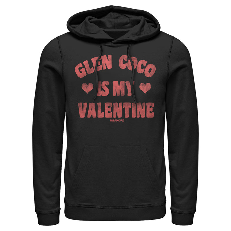 Men's Mean Girls Distressed Glen Coco Is My Valentine Pull Over Hoodie