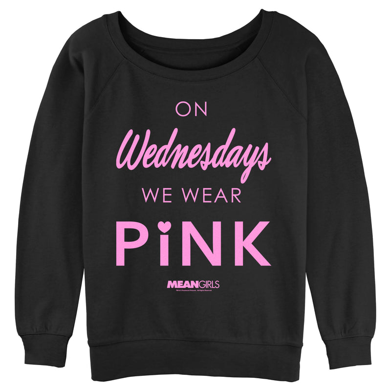 Junior's Mean Girls On Wednesdays We Wear Pink Official Logo Sweatshirt