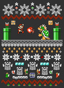 Boy's Nintendo Mario and Bowser Ugly Christmas Sweater T-Shirt