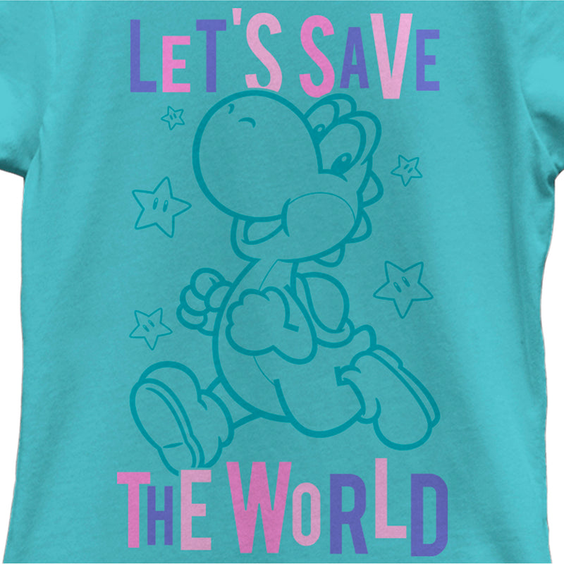 Girl's Nintendo Yoshi Let's Save the World T-Shirt