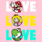 Girl's Nintendo Love with Mario, Princess Peach, and Yoshi T-Shirt