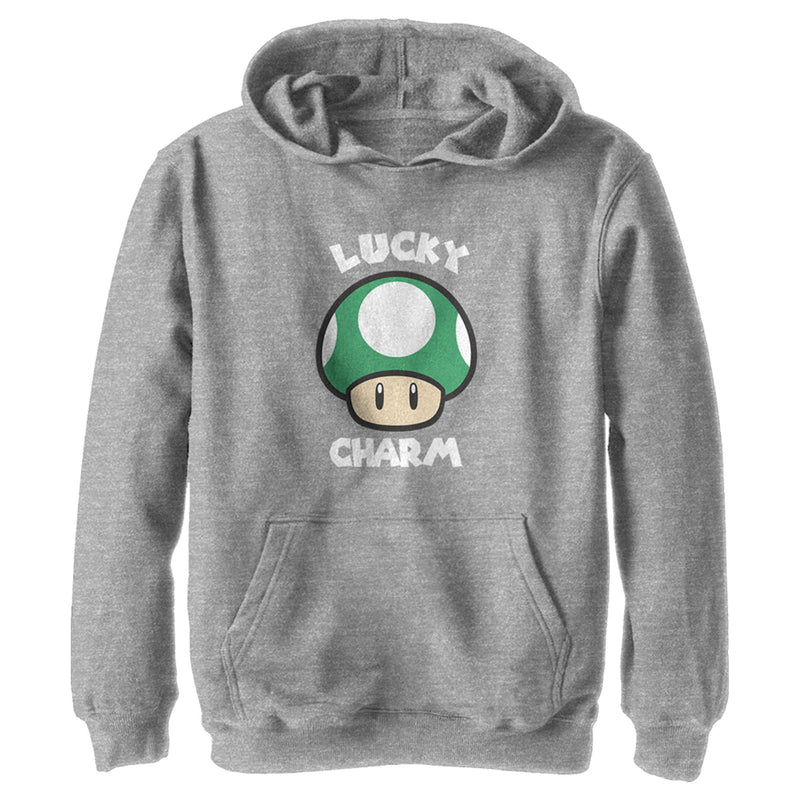 Boy's Nintendo Super Mario St. Patrick's Day Extra Life Mushroom Lucky Charm Pull Over Hoodie