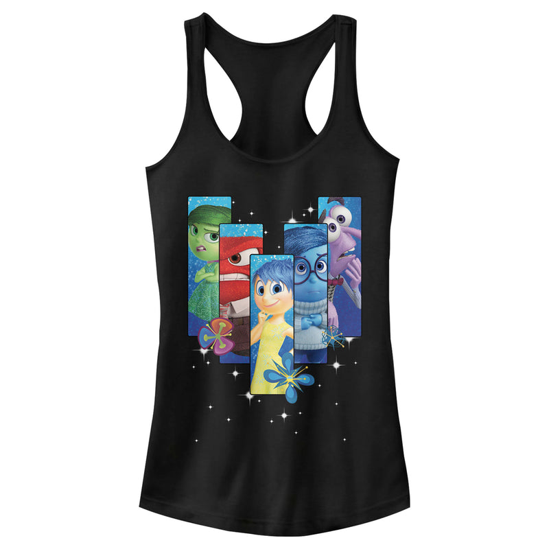 Junior's Inside Out Emotions Lineup Racerback Tank Top