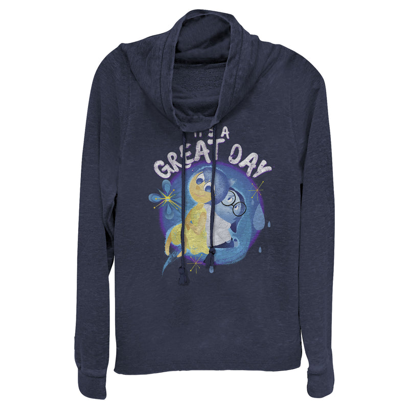 Junior's Inside Out It’s a Great Day Cowl Neck Sweatshirt