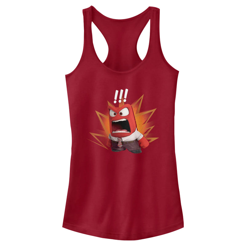 Junior's Inside Out Anger Scream Distressed Racerback Tank Top