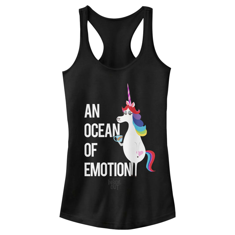 Junior's Inside Out An Ocean of Emotion Unicorn Racerback Tank Top