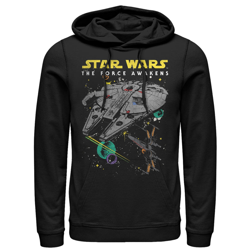 Men's Star Wars The Force Awakens Millennium Falcon X-Wing Pull Over Hoodie