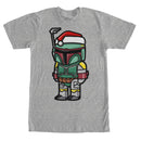 Men's Star Wars Boba Fett Santa Hat Cartoon T-Shirt