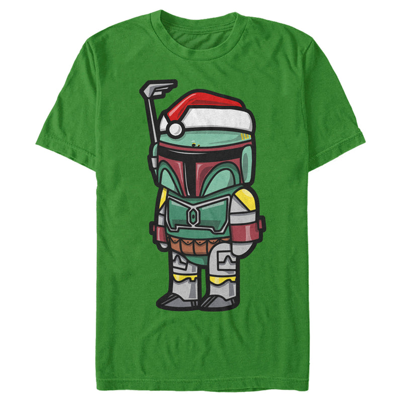 Men's Star Wars Boba Fett Santa Hat Cartoon T-Shirt