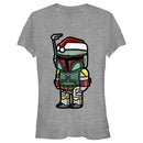 Junior's Star Wars Boba Fett Santa Hat Cartoon T-Shirt