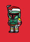 Men's Star Wars Boba Fett Santa Hat Cartoon T-Shirt