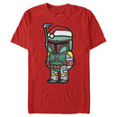 Men's Star Wars Boba Fett Santa Hat Cartoon T-Shirt