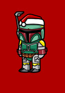 Men's Star Wars Boba Fett Santa Hat Cartoon T-Shirt