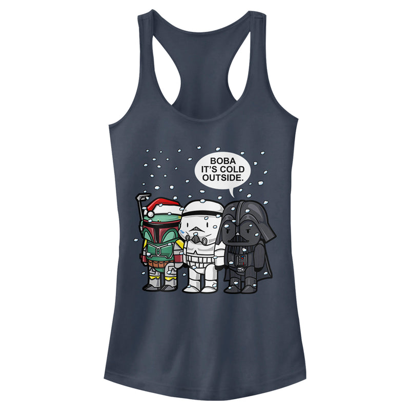 Junior's Star Wars Christmas Boba It's Cold Outside Racerback Tank Top