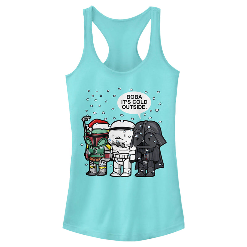 Junior's Star Wars Christmas Boba It's Cold Outside Racerback Tank Top