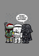 Junior's Star Wars Christmas Boba It's Cold Outside Cowl Neck Sweatshirt