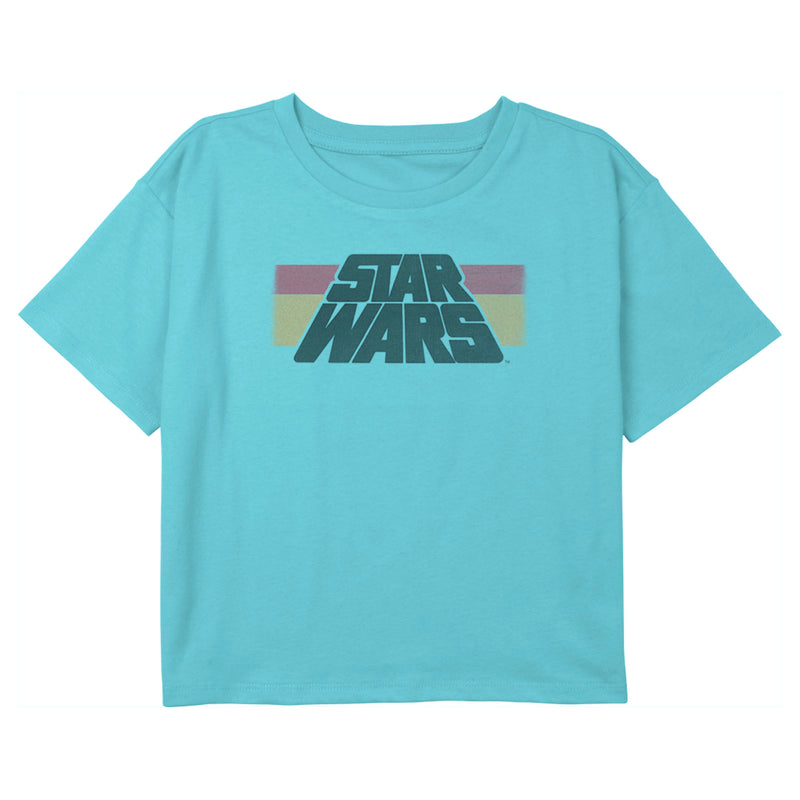 Girl's Star Wars Distressed Horizontal Stripe Logo T-Shirt