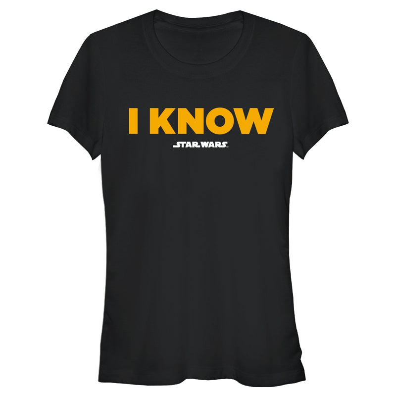 Junior's Star Wars Han Solo I Know T-Shirt