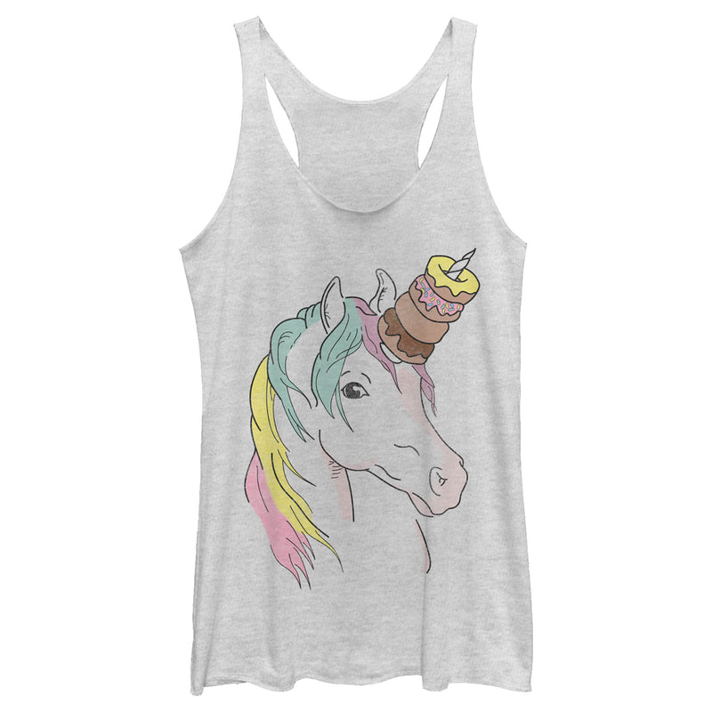 Women's Lost Gods Unicorn Doughnuts Racerback Tank Top