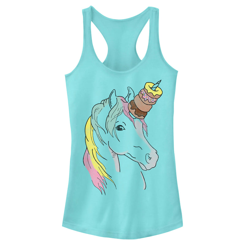 Junior's Lost Gods Unicorn Doughnuts Racerback Tank Top