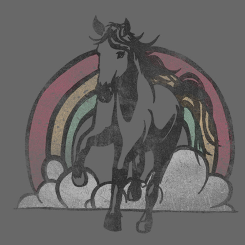 Junior's Lost Gods Distressed Rainbow Horse T-Shirt