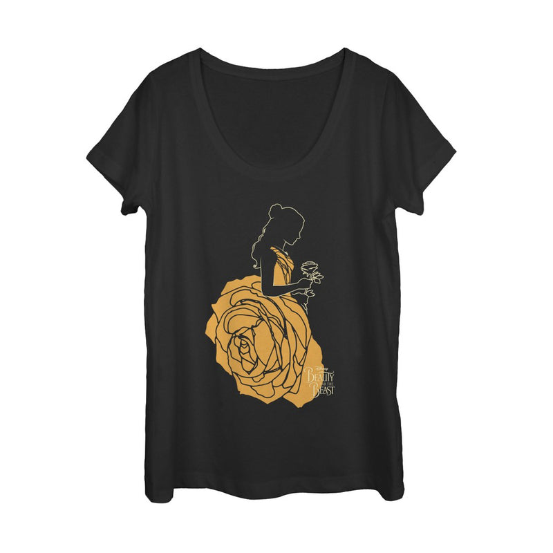 Women's Beauty and the Beast Rose Dress Scoop Neck