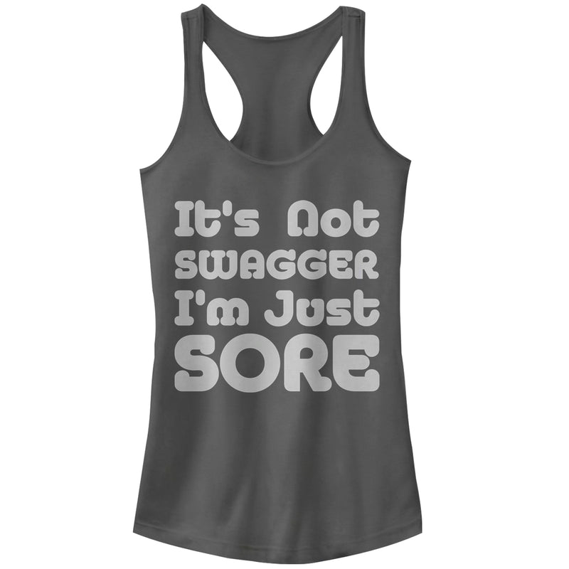 Junior's CHIN UP Not Swagger Just Sore Racerback Tank Top