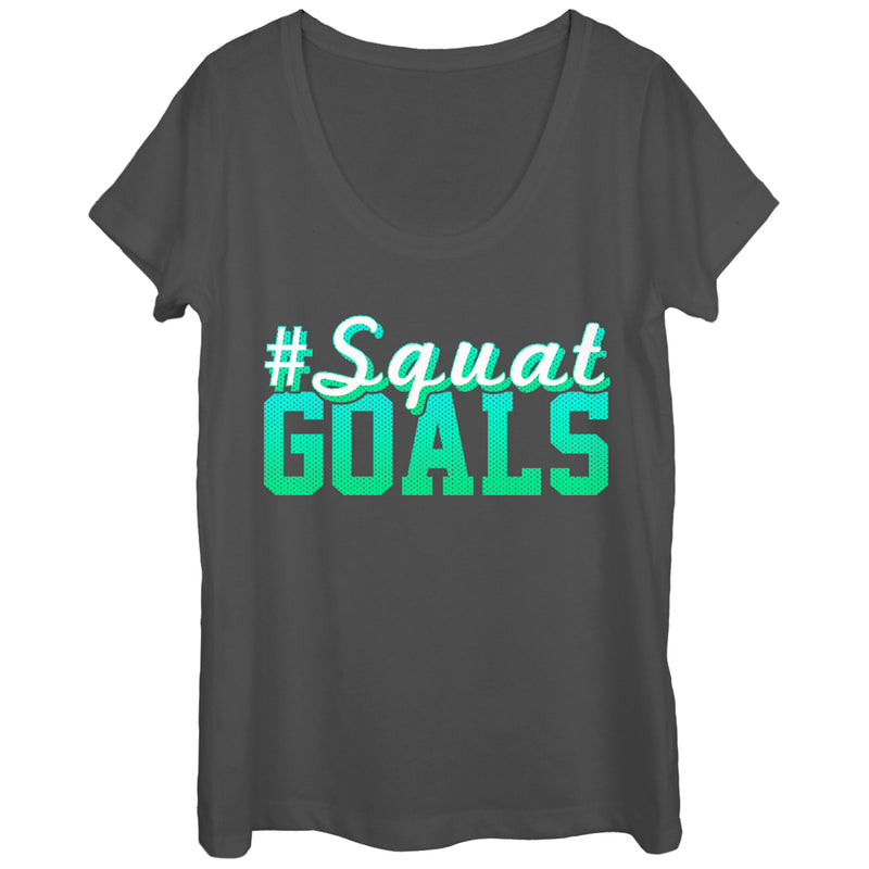 Women's CHIN UP Squat Goals Scoop Neck