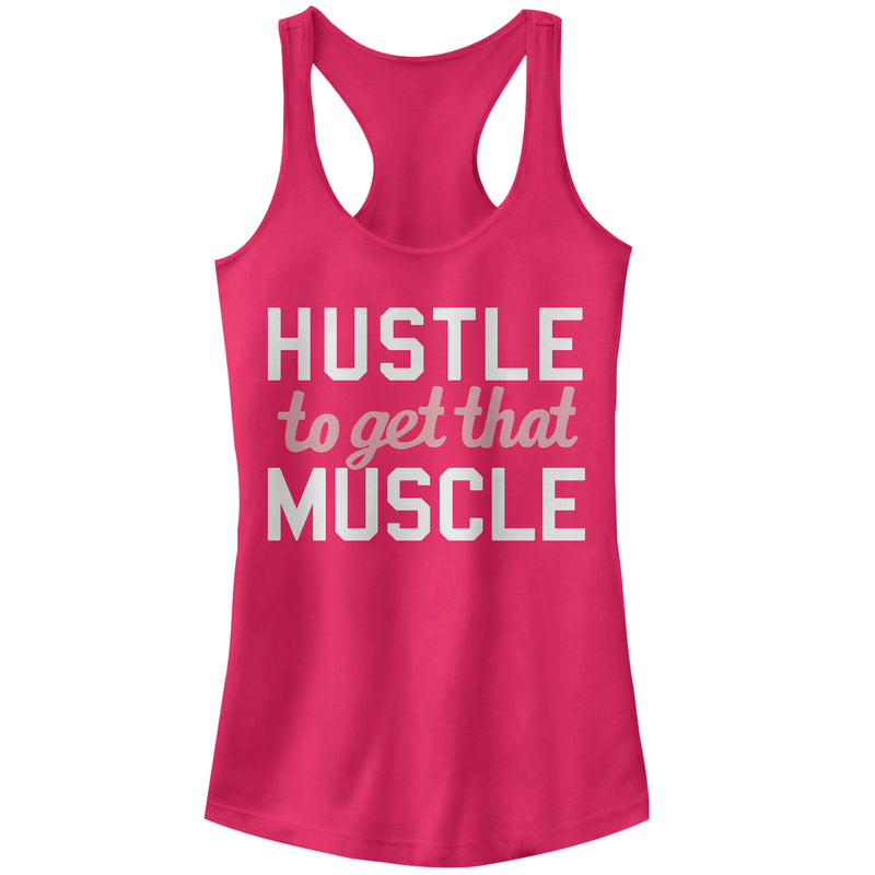 Junior's CHIN UP Hustle to Get Muscle Racerback Tank Top