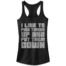 Junior's CHIN UP Pick Things Up and Put Them Down Racerback Tank Top