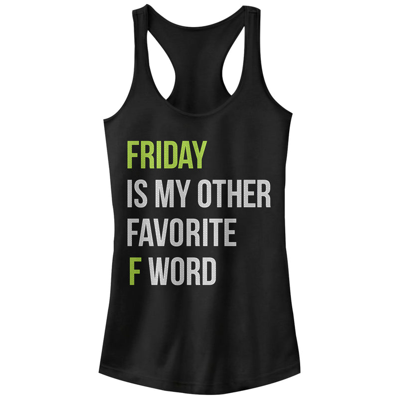 Junior's CHIN UP Friday is My Other Favorite F Word Racerback Tank Top