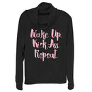 Junior's CHIN UP Wake Up Kick Butt Cowl Neck Sweatshirt