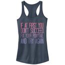 Junior's CHIN UP Fix Your Ponytail and Succeed Racerback Tank Top