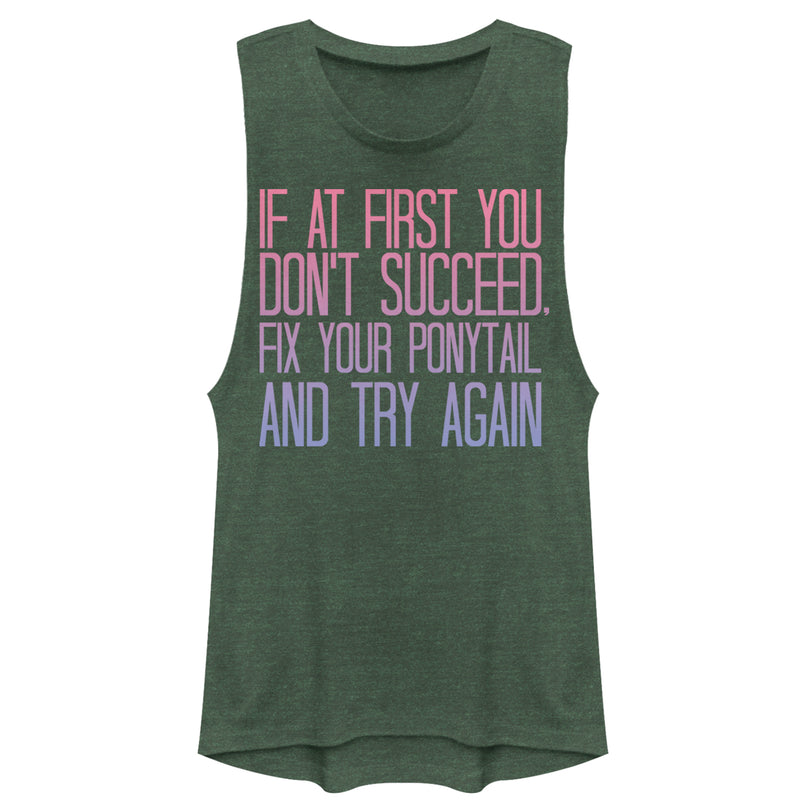 Junior's CHIN UP Fix Your Ponytail and Succeed Festival Muscle Tee