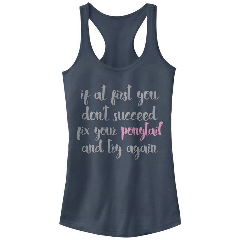 Junior's CHIN UP Fix Your Ponytail Racerback Tank Top