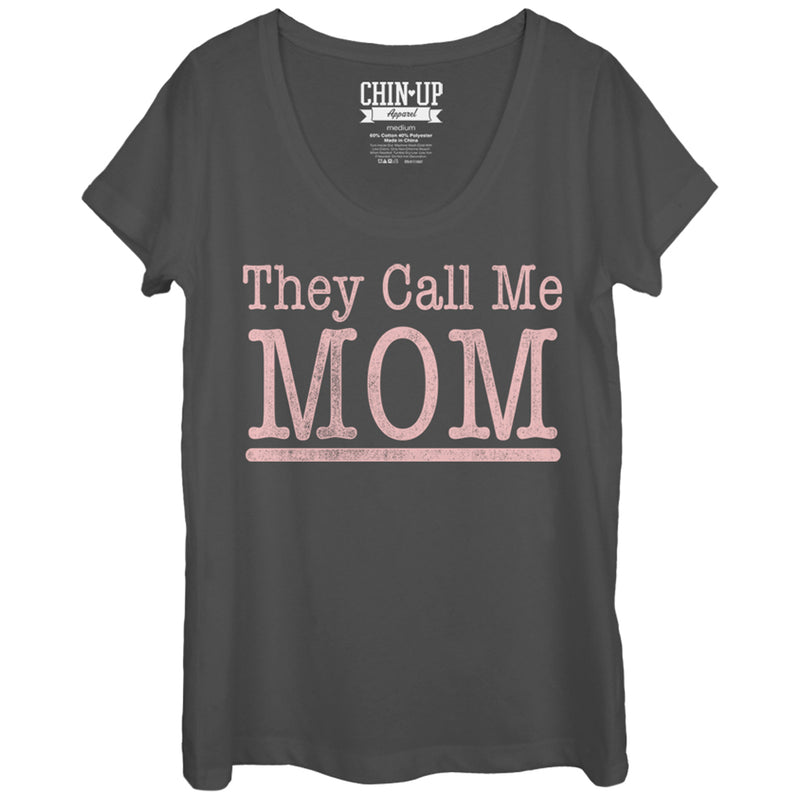 Women's CHIN UP Call Me Mom Scoop Neck