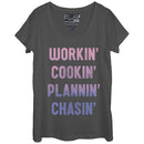 Women's CHIN UP Working Cooking Planning Chasing Scoop Neck