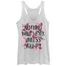 Women's CHIN UP Nothing Will Work Unless You Do Racerback Tank Top